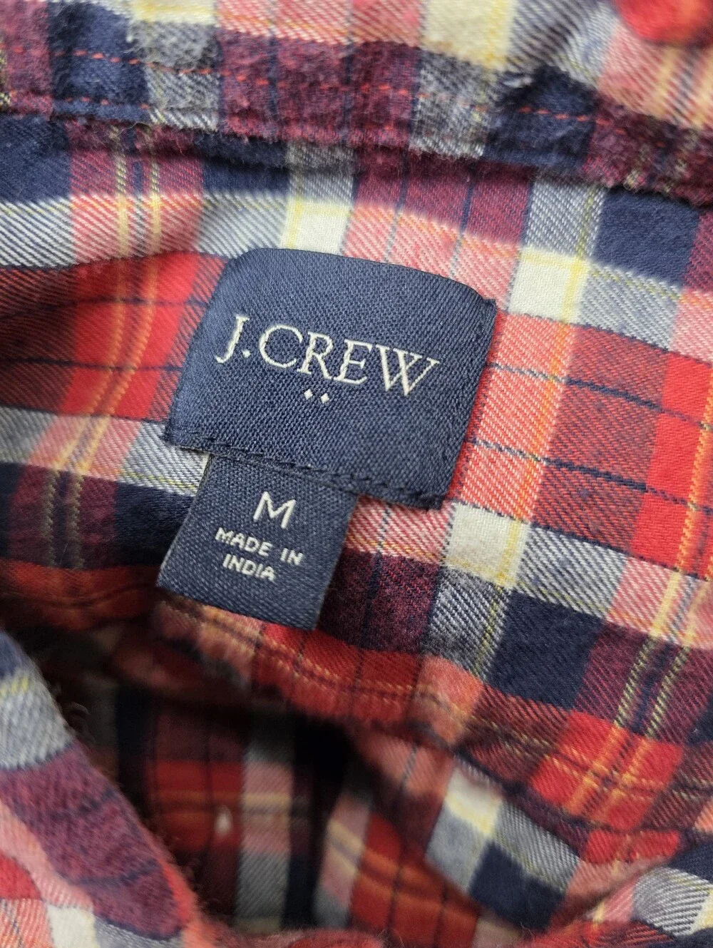 J.Crew Men's Re-Imagined Red Plaid Button Down Shirt Size Medium A-3740